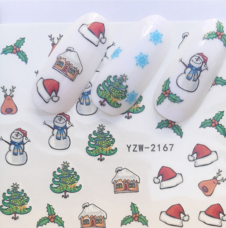 Explosion Models Christmas Series Water Transfer Nail Stickers