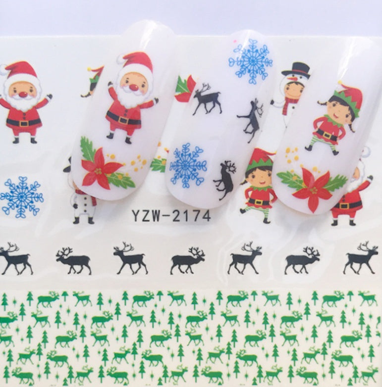 Explosion Models Christmas Series Water Transfer Nail Stickers