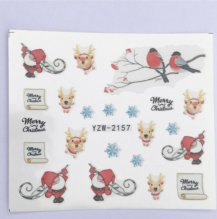 Explosion Models Christmas Series Water Transfer Nail Stickers