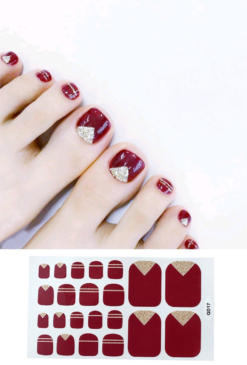 Nail Foot Sticker Cute Waterproof