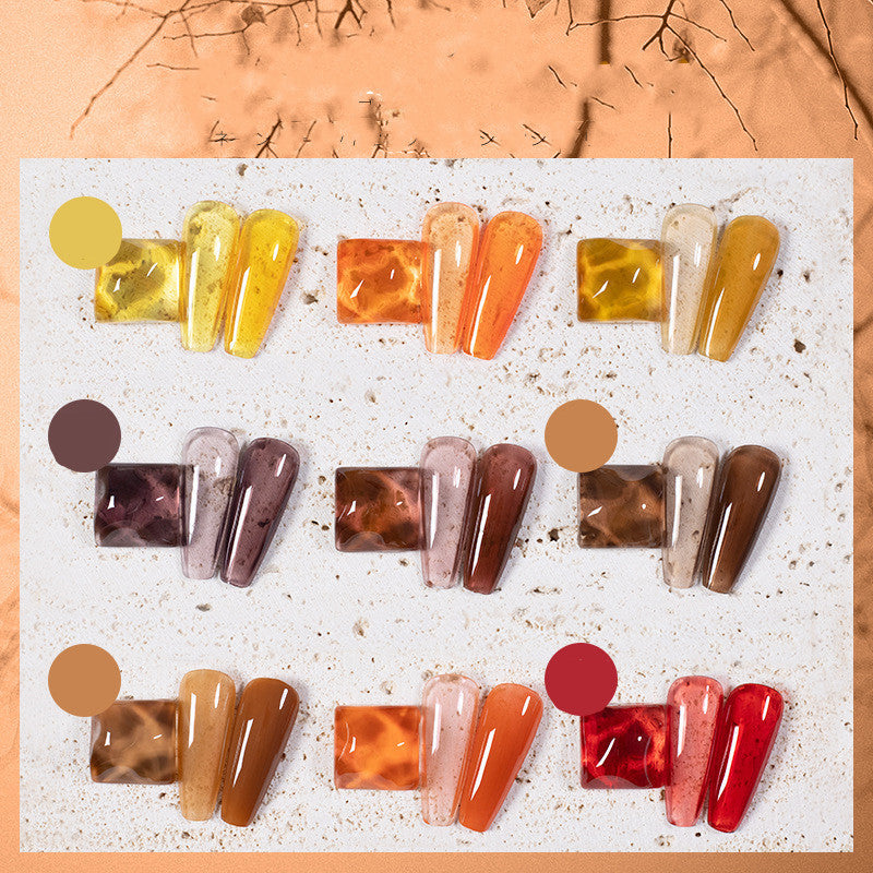 9 Colors Amber Set UV Gel Nail Polish Ice