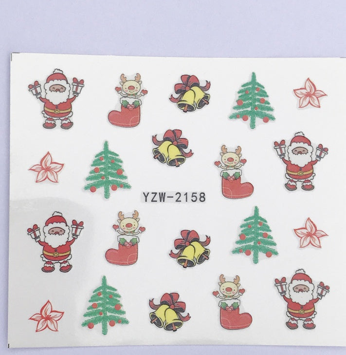 Explosion Models Christmas Series Water Transfer Nail Stickers