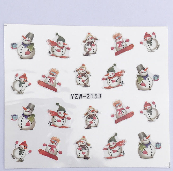 Explosion Models Christmas Series Water Transfer Nail Stickers