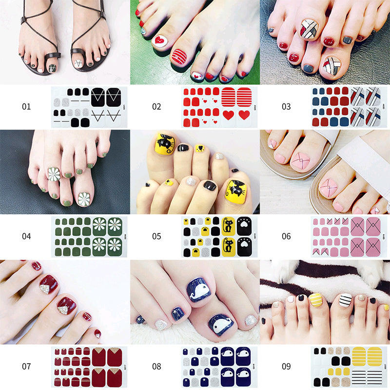 Nail Foot Sticker Cute Waterproof