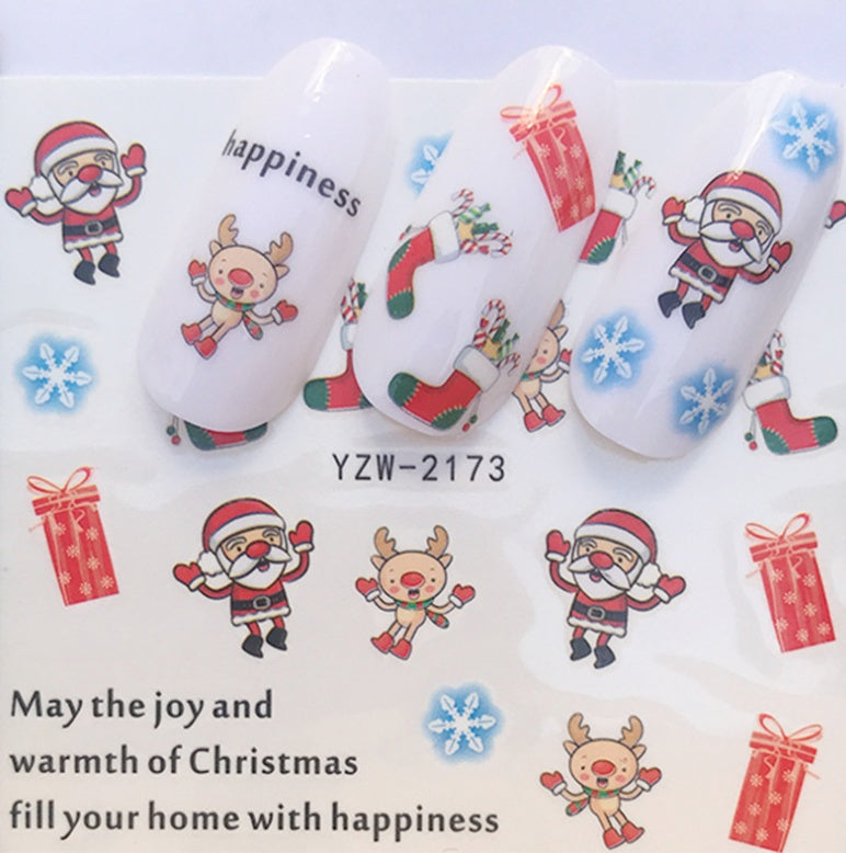 Explosion Models Christmas Series Water Transfer Nail Stickers