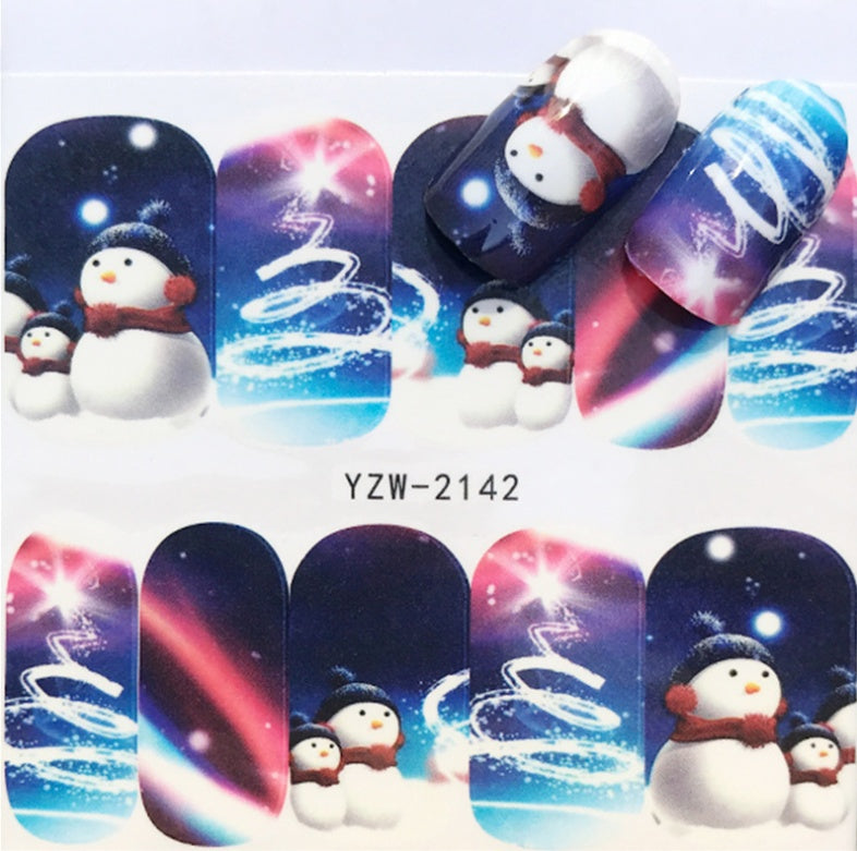 Explosion Models Christmas Series Water Transfer Nail Stickers