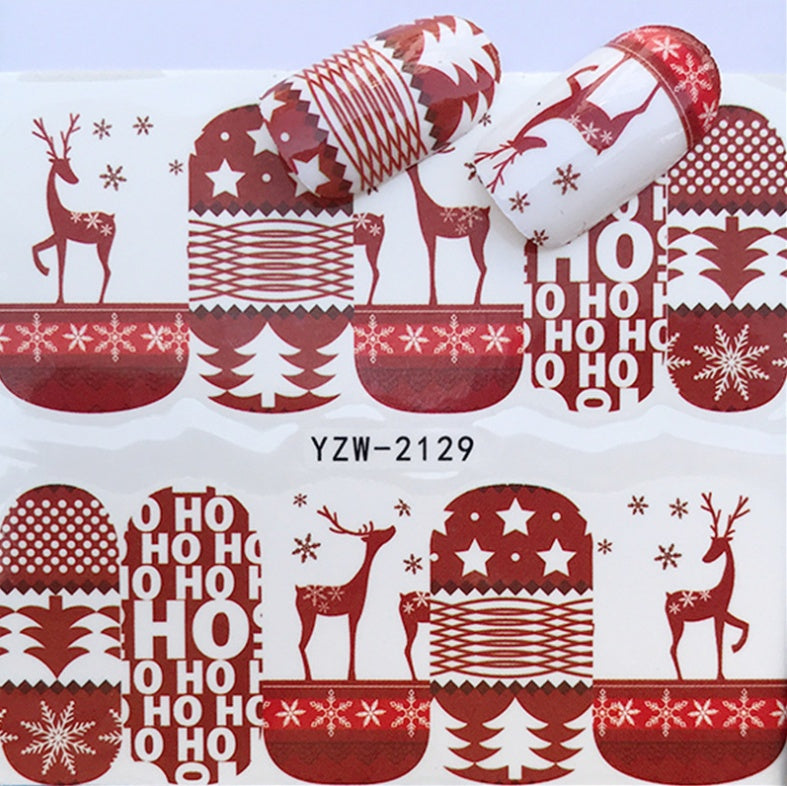 Explosion Models Christmas Series Water Transfer Nail Stickers