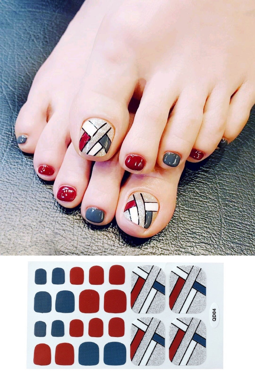 Nail Foot Sticker Cute Waterproof