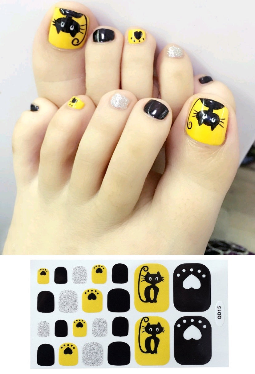 Nail Foot Sticker Cute Waterproof