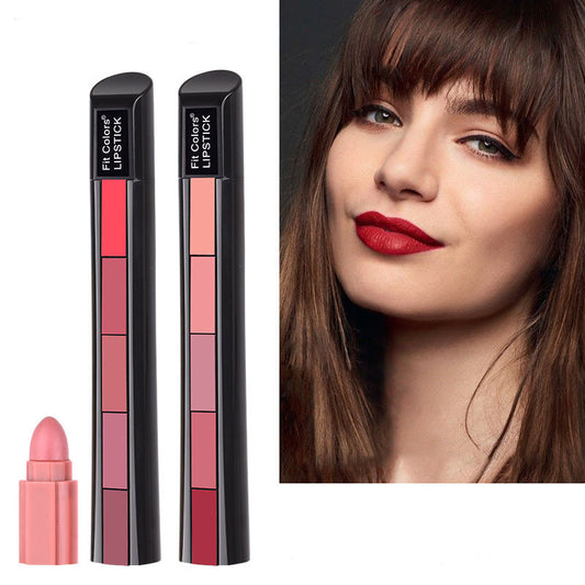 5-color Lipstick Set Velvet Lip Stick Waterproof Sexy Red