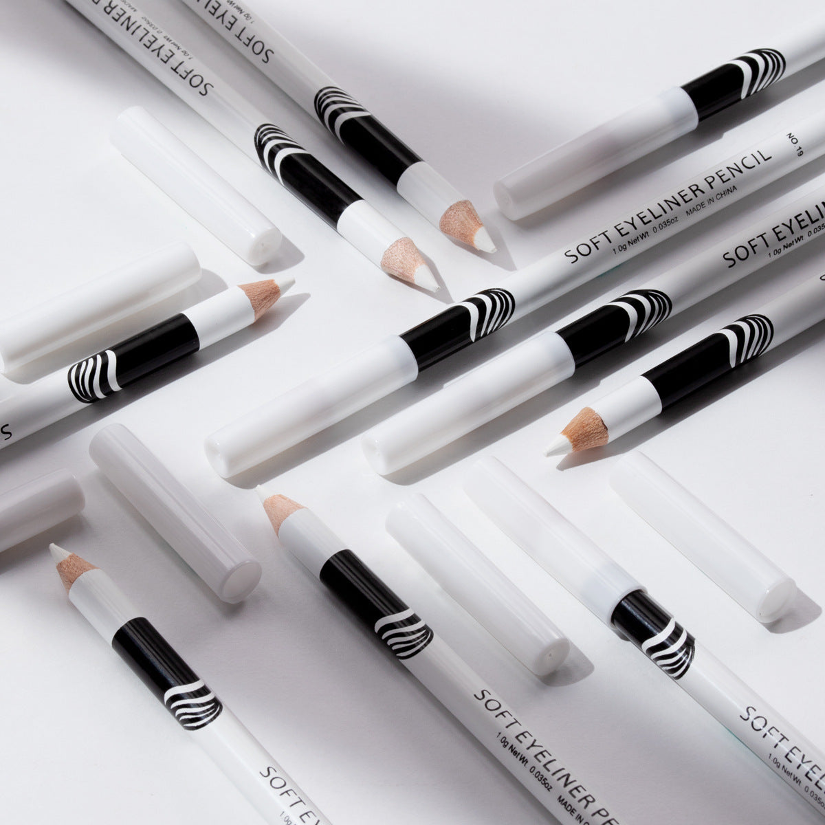 12Pcs Box White Eyeliner Waterproof Pencil Smooth High Gloss