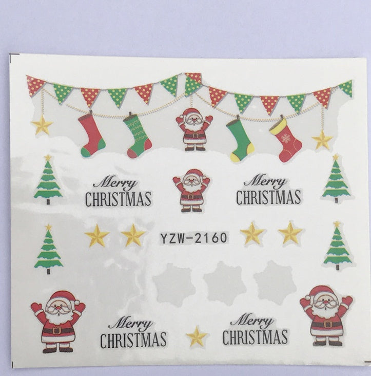 Explosion Models Christmas Series Water Transfer Nail Stickers