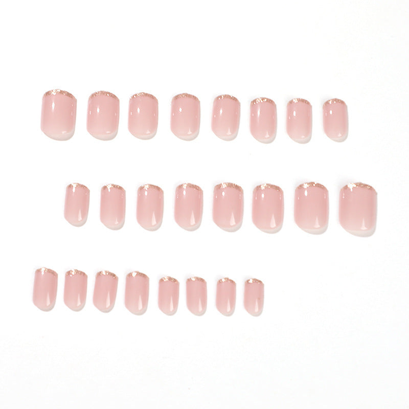 Mid-Length Press On False Nails Gradient Reusable Natural