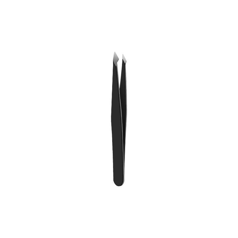 Stainless Steel Eyebrow Tweezers Black Flat Hairs